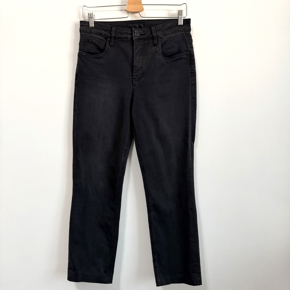 Kut From The Kloth Rachel Fab Ab Mom Jeans 6 Black Stretch 30x25 Crop Hemmed?